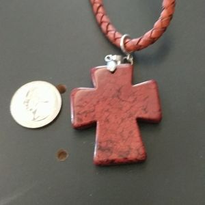 Brown Howlite Cross Necklace